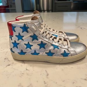 Saint Laurent Metallic star high tops